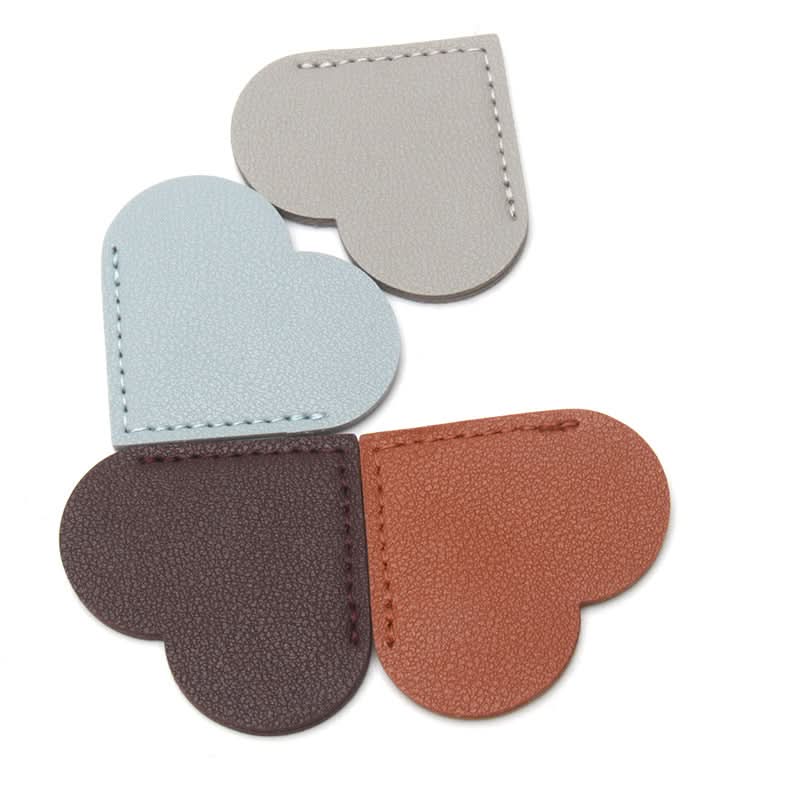 Pack of 2-pcs Heart-Shaped Leather Bookmark