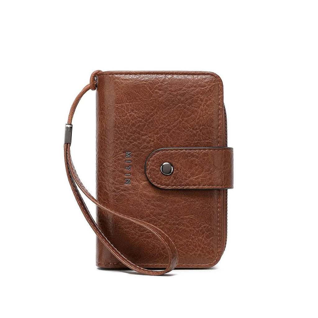 Women's RFID Blocking PU Leather Tri-Fold Wallet – Zipper Coin Purse