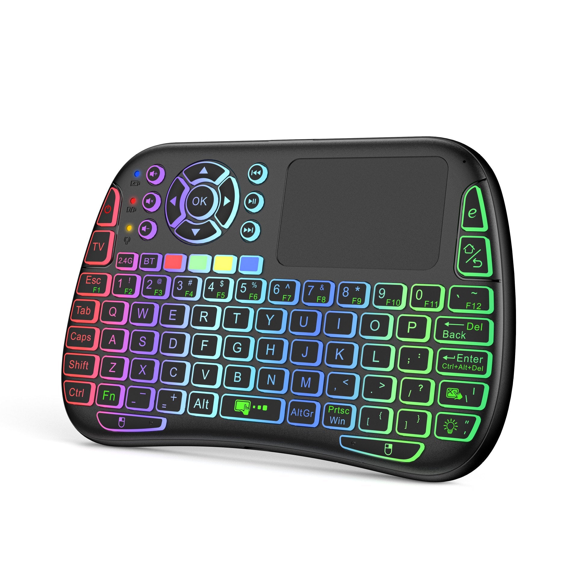Wireless RGB Backlit Keyboard with Touchpad – Compact Multi-Key Design