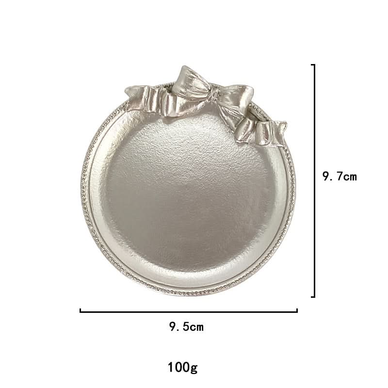Resin Bow Jewelry Dish - Metal Earring Tray & Storage Box
