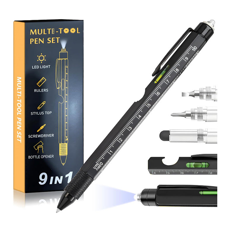 Multitool Pen Set – 9-in-1 LED Screwdriver, Bottle Opener & Touchscreen Stylus Gift Tool