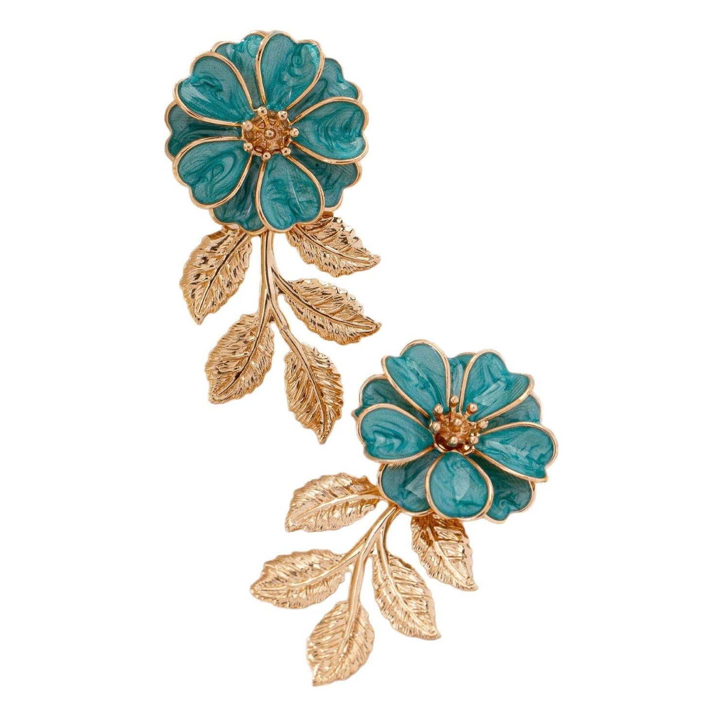 Camellia Flower Earrings for Women – Alloy Floral Light Luxury Jewelry