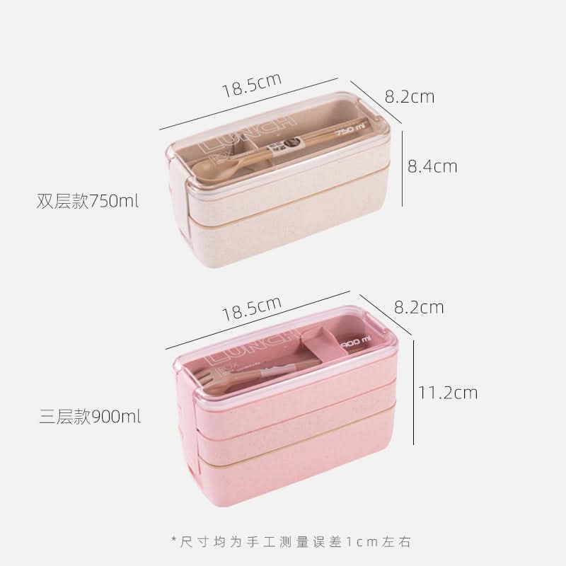 Three-Layer Microwave-Safe Bento Lunch Box with Soup Can – 900ml