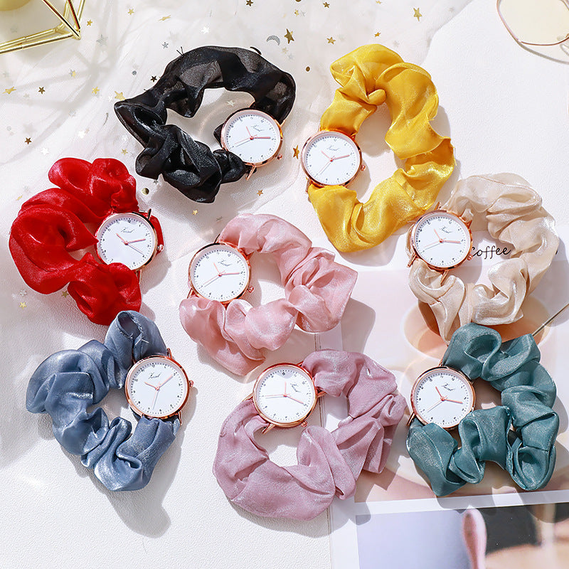 Women's Fashion Bracelet Watch – Fabric Strap Quartz Watch with Decorative Dial