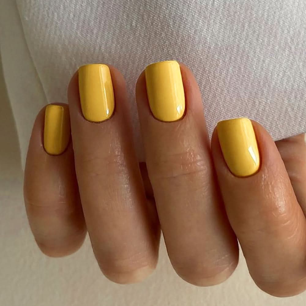 Classic Solid Color Press-On Nails – Short Square Reusable False Nails