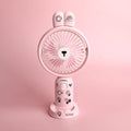 Portable USB Desk Fan – Mini Cartoon Handheld Cooling Fan with Rechargeable USB Charging, Quiet Desktop Air Fan for Students & Travel