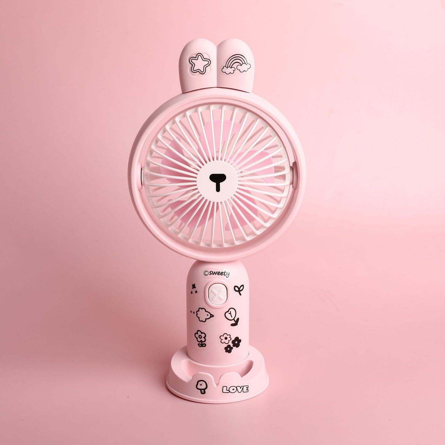 Portable USB Desk Fan – Mini Cartoon Handheld Cooling Fan with Rechargeable USB Charging, Quiet Desktop Air Fan for Students & Travel