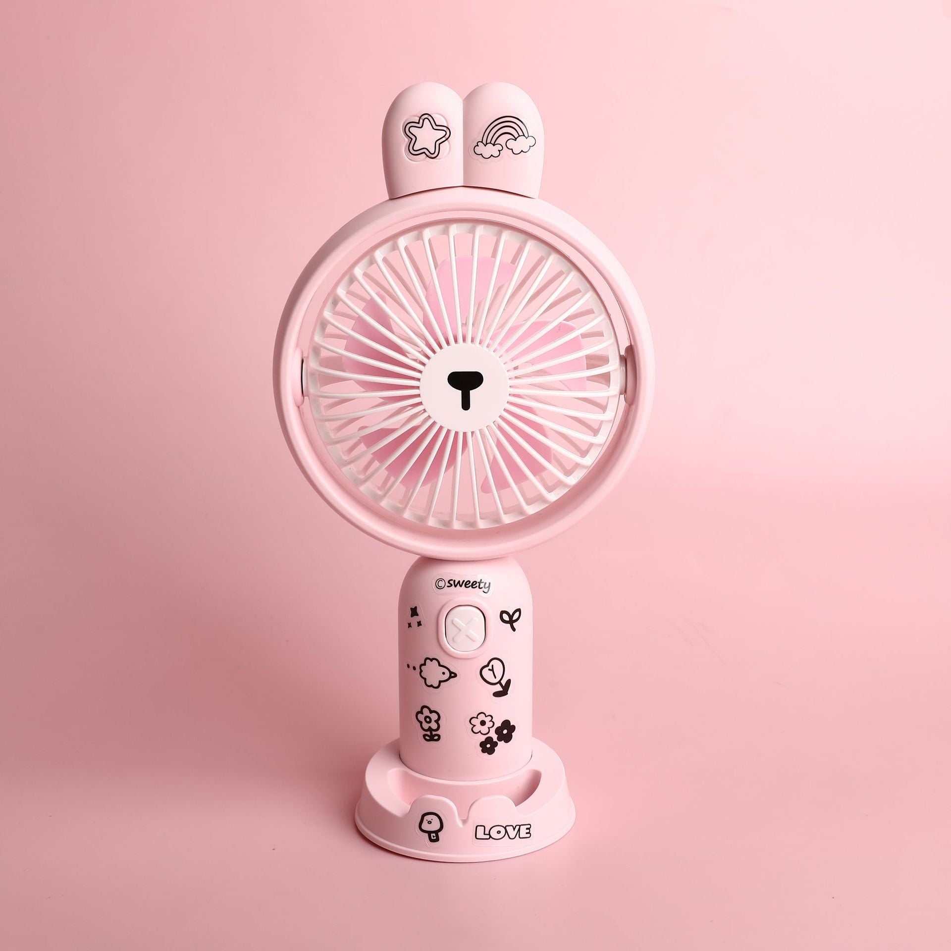 Portable USB Desk Fan – Mini Cartoon Handheld Cooling Fan with Rechargeable USB Charging, Quiet Desktop Air Fan for Students & Travel