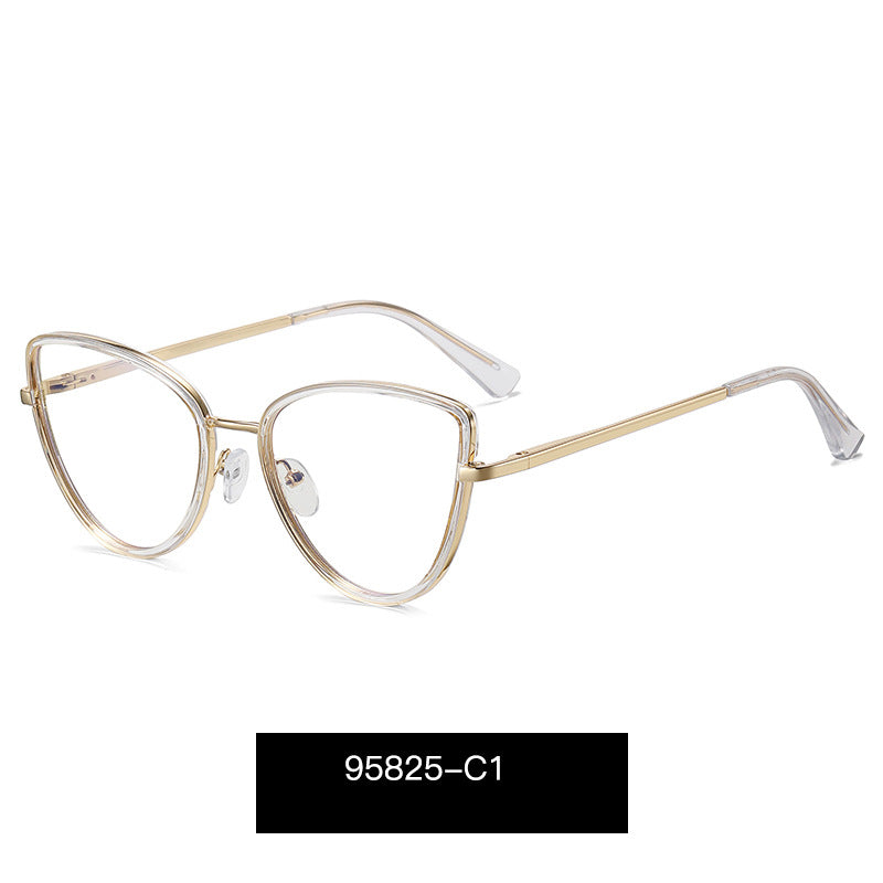 Round Blue Light Blocking Glasses for Women – Metal Myopia Frames