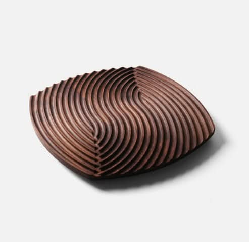 Japanese Style Water Ripple Wooden Tray - Aromatherapy & Storage