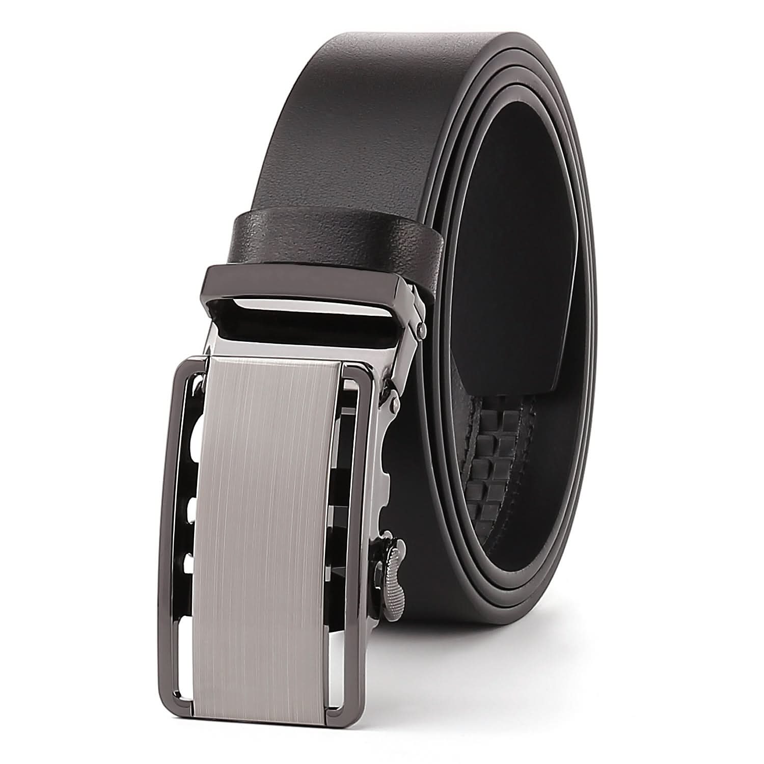 Men's Leather Belt with Automatic Buckle