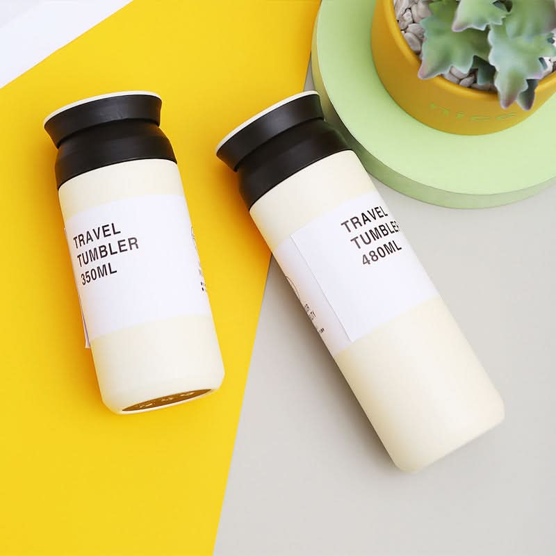 Stainless Steel Thermos Cup – Insulated Coffee Tumbler with Tea Strainer