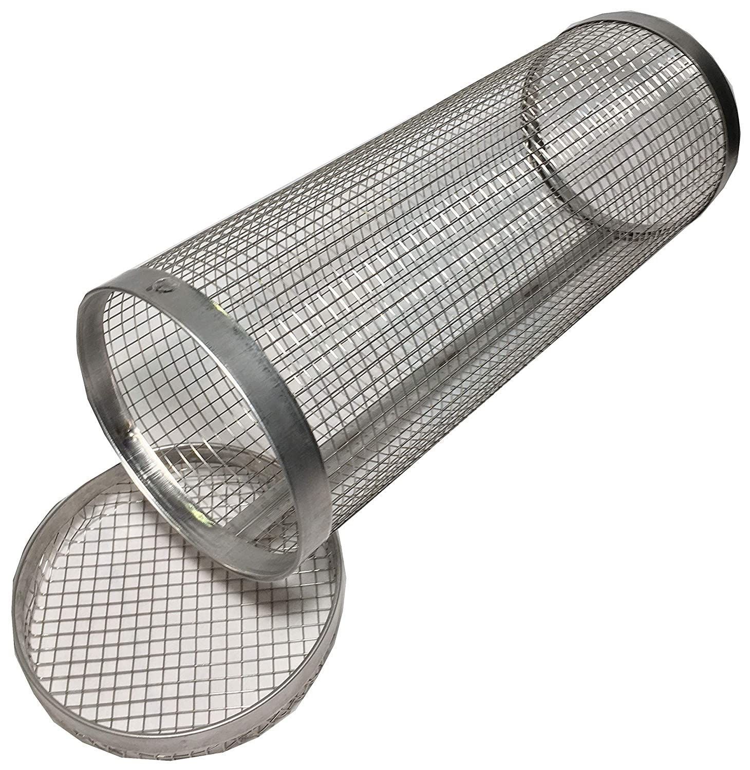 Stainless Steel BBQ Smoking Cylinder – Portable, Rust-Proof Grill Net