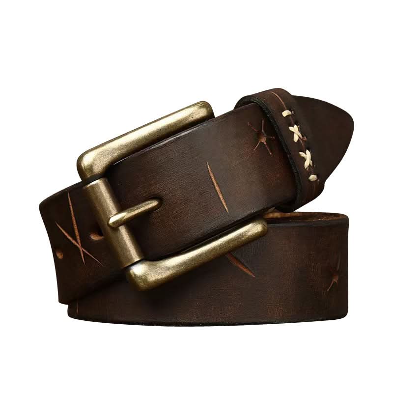 Men’s Vintage Leather Belt – Street Style for Jeans