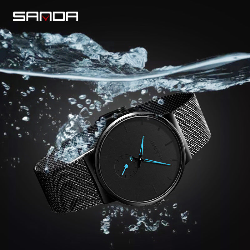 SANDA Men’s Sports Quartz Watch – 30M Waterproof Mesh Strap Fashion Analog Watch