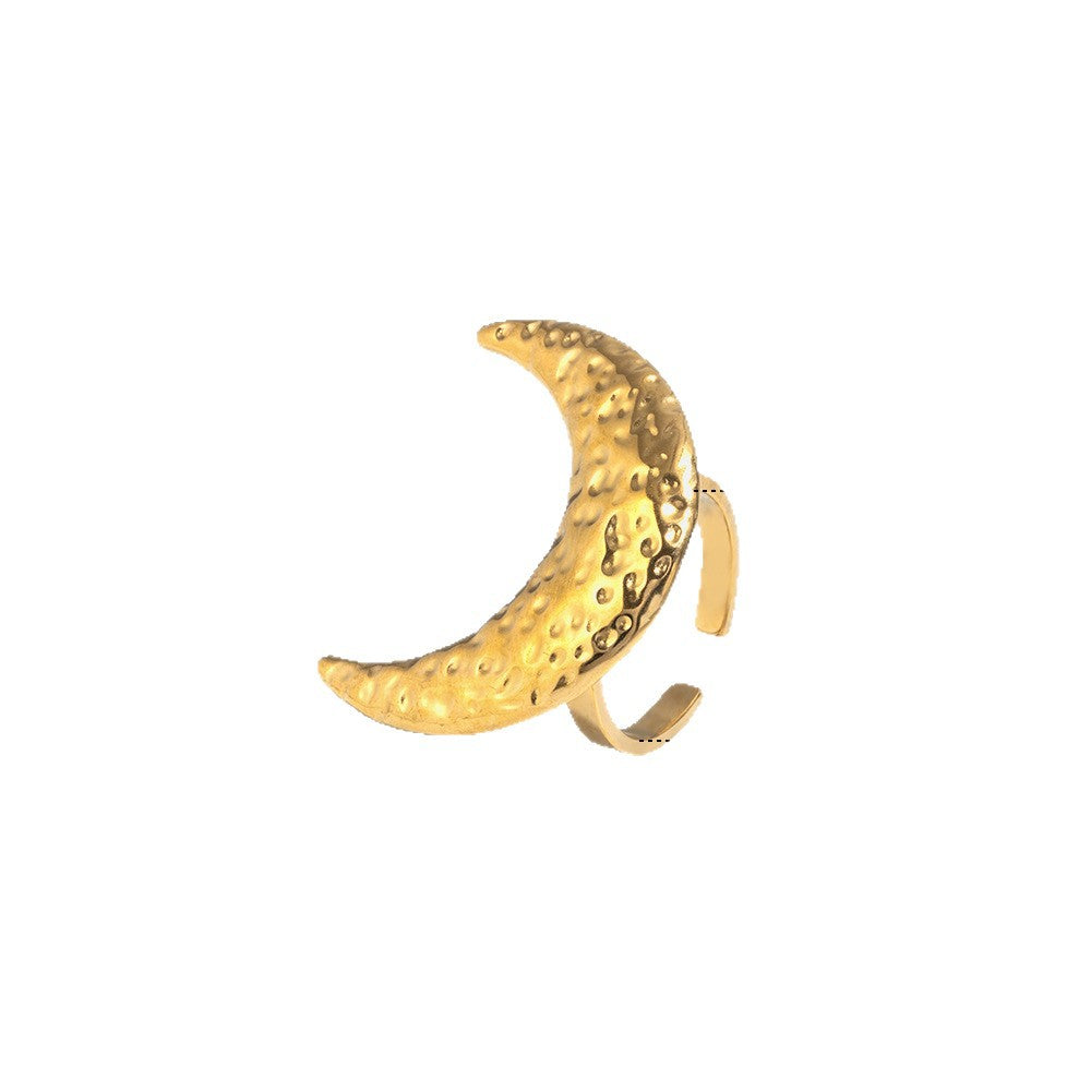 Crescent Moon Ring – Elegant Stainless Steel Women’s Ring