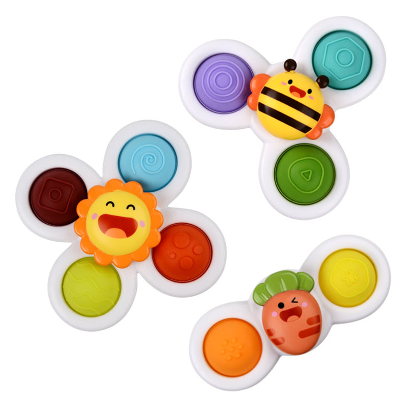 Baby Suction Spinning Toy with Music & Teether – Rotating Flower Sensory Toy