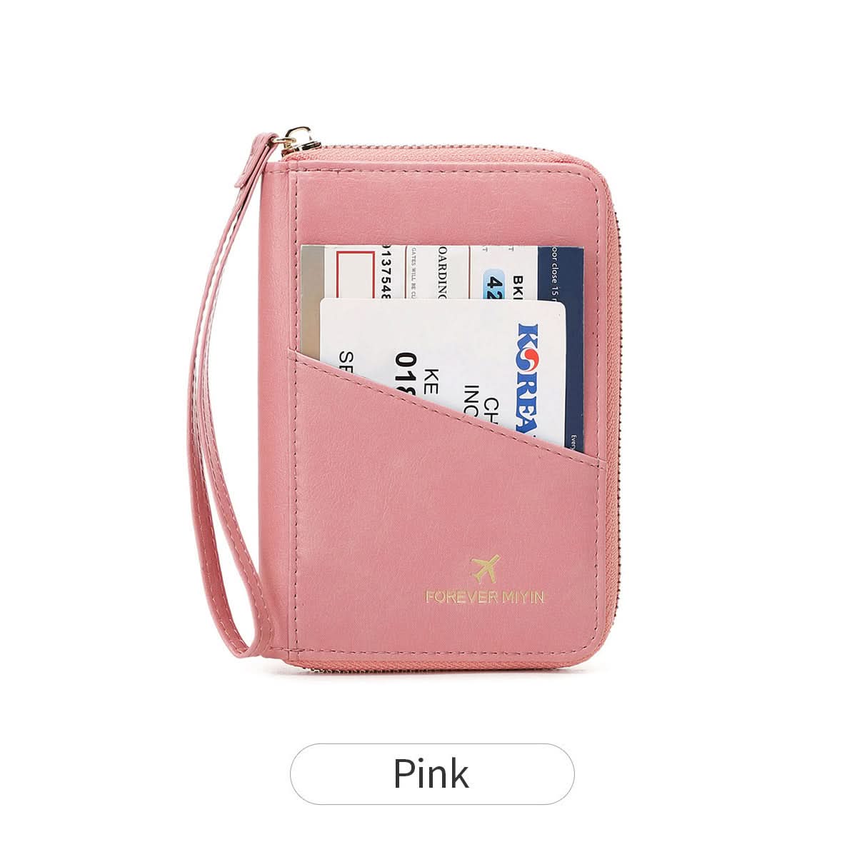 RFID Blocking Travel Passport Holder – Compact Zippered Wallet