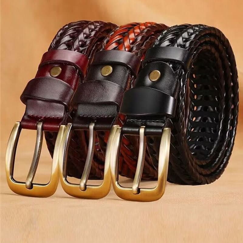 Hand-Woven Leather Belt for Men & Women