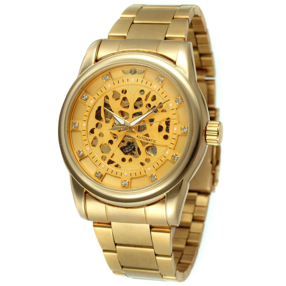 Winner Automatic Mechanical Watch for Men – Retro Style Stainless Steel Band Timepiece