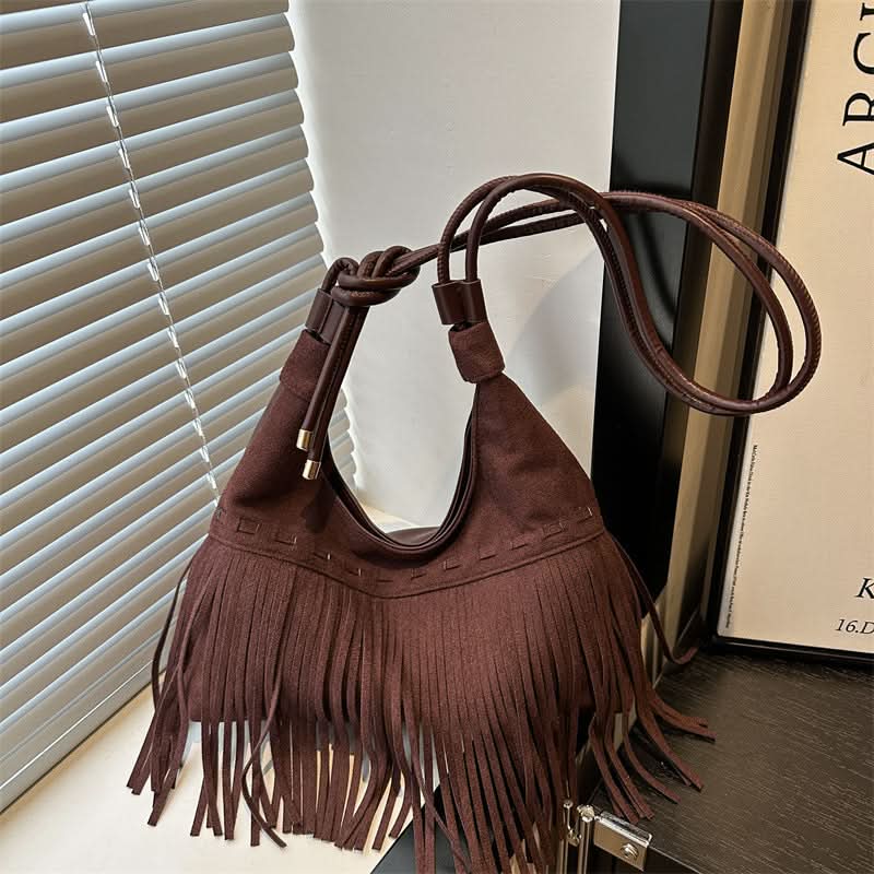 Women's Boho Tassel Shoulder Bag – Retro Chic Tote Bag