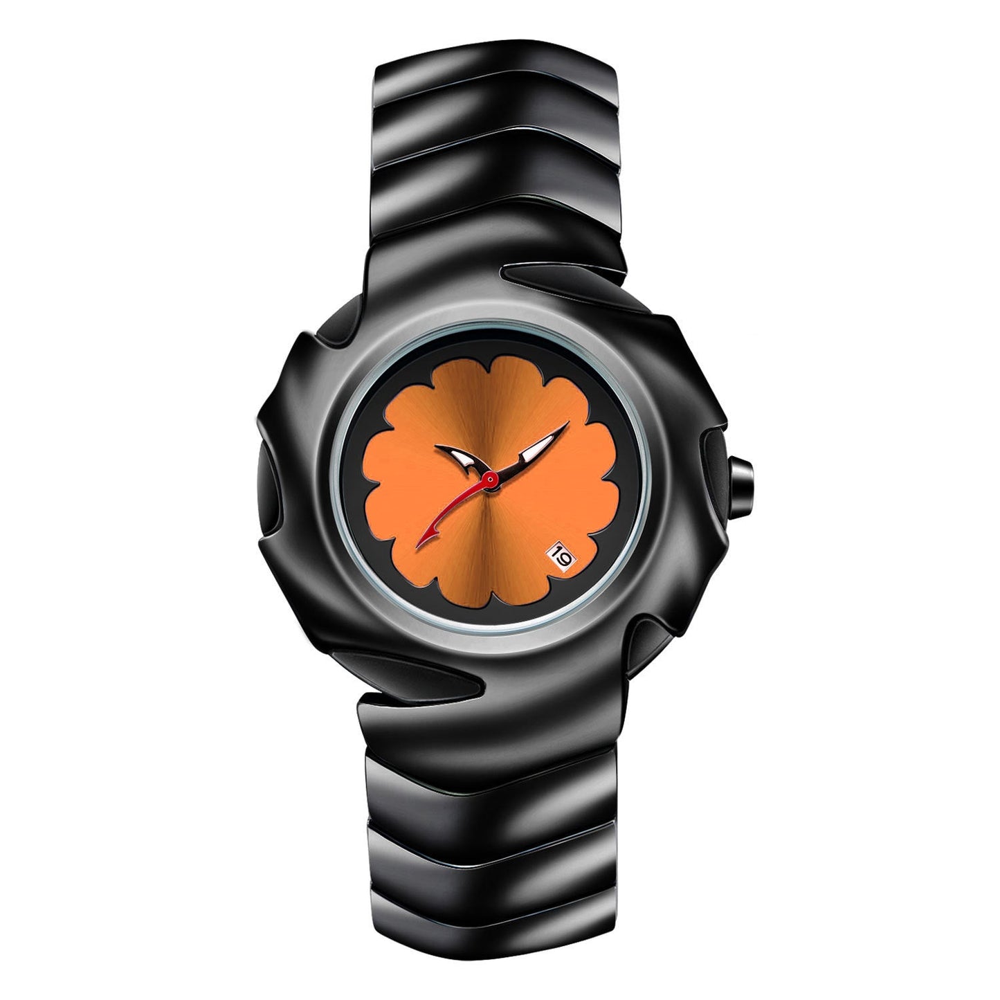 Blade Design Waterproof Men’s Quartz Watch – 50M Black Alloy Strap Timepiece