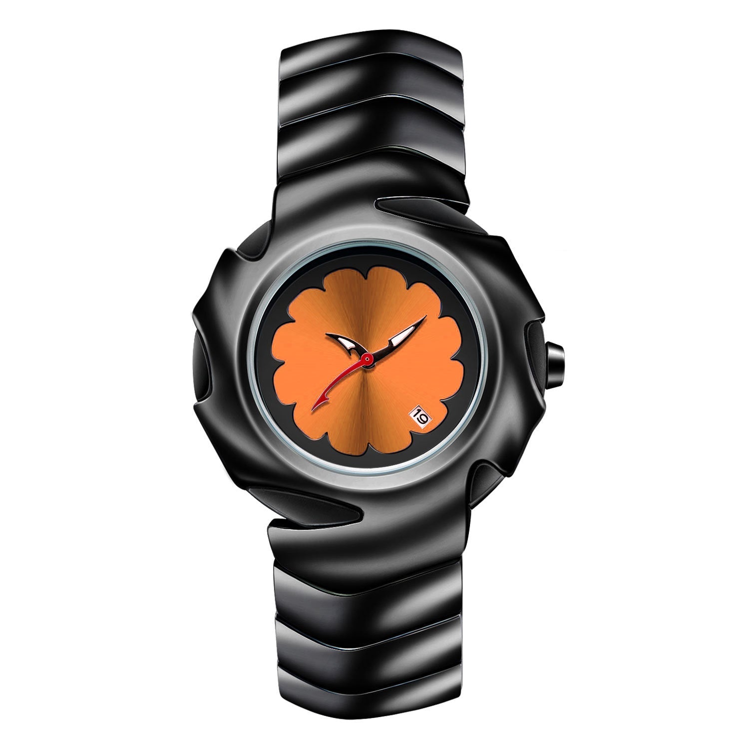 Blade Design Waterproof Men’s Quartz Watch – 50M Black Alloy Strap Timepiece