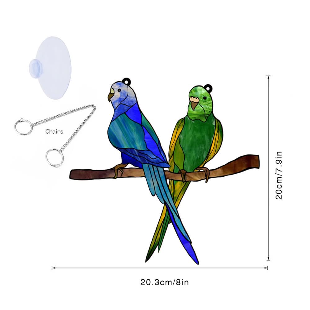 Colorful Acrylic Bird Pendant – Hanging Animal Wall Decor