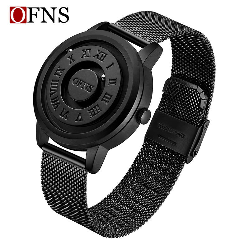 OFNS Men’s Quartz Watch – Magnetic Floating Dial, Waterproof Fashion Timepiece