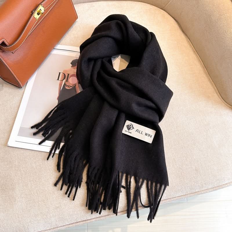 Solid Color Wool Blend Scarf for Women