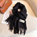 Solid Color Wool Blend Scarf for Women