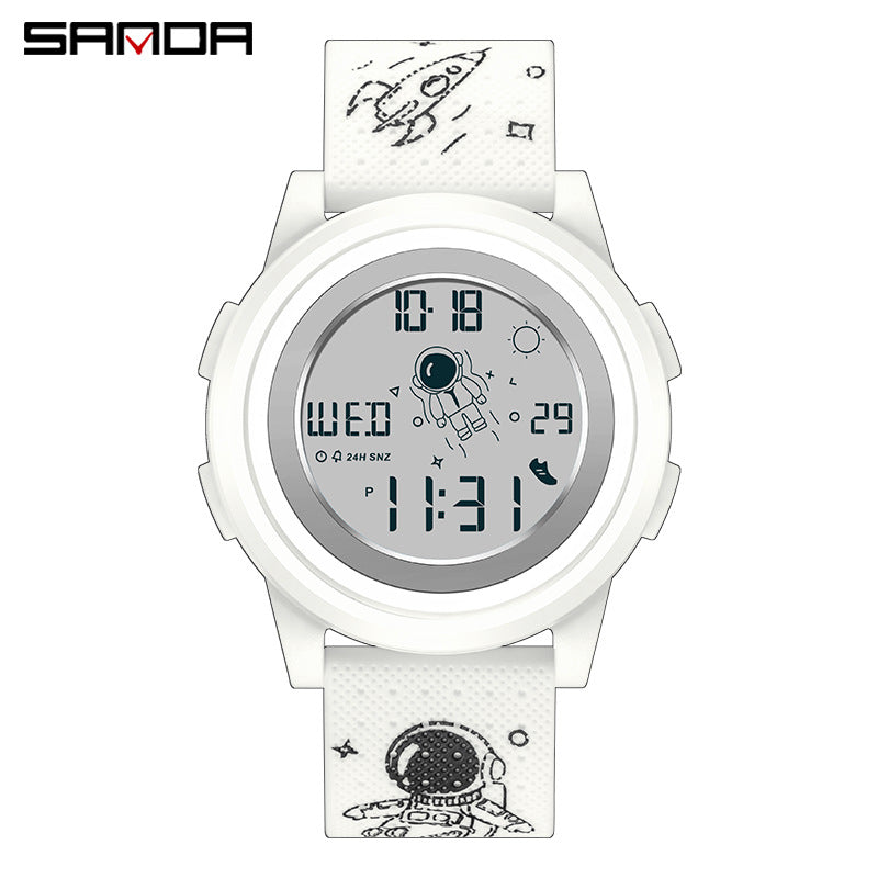 SANDA Astronaut Digital Watch – Unisex Luminous Waterproof Sports Watch