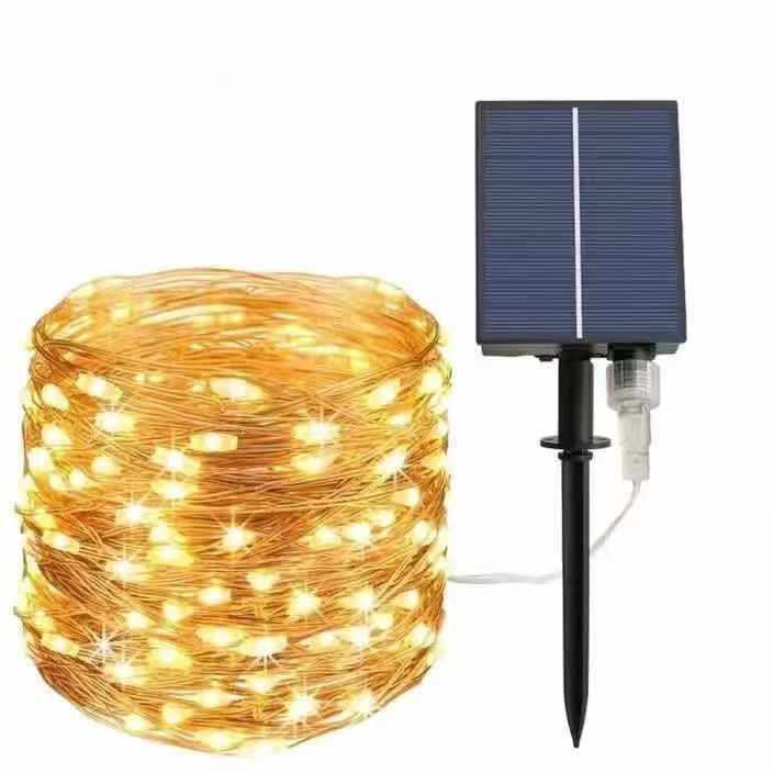 Solar LED String Lights, Waterproof Copper Wire