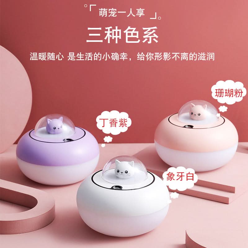 Cute Cat USB Humidifier – Silent Ultrasonic Mist For Home, Office & Car