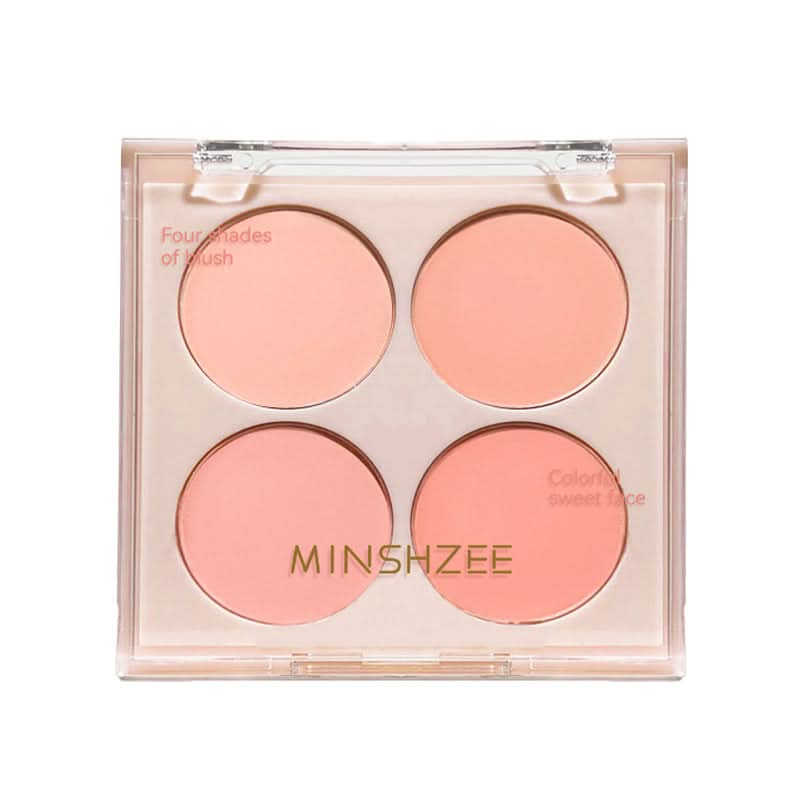 MINSHZEE 4-Color Blush Palette – Matte, Natural Glow Cheek Makeup