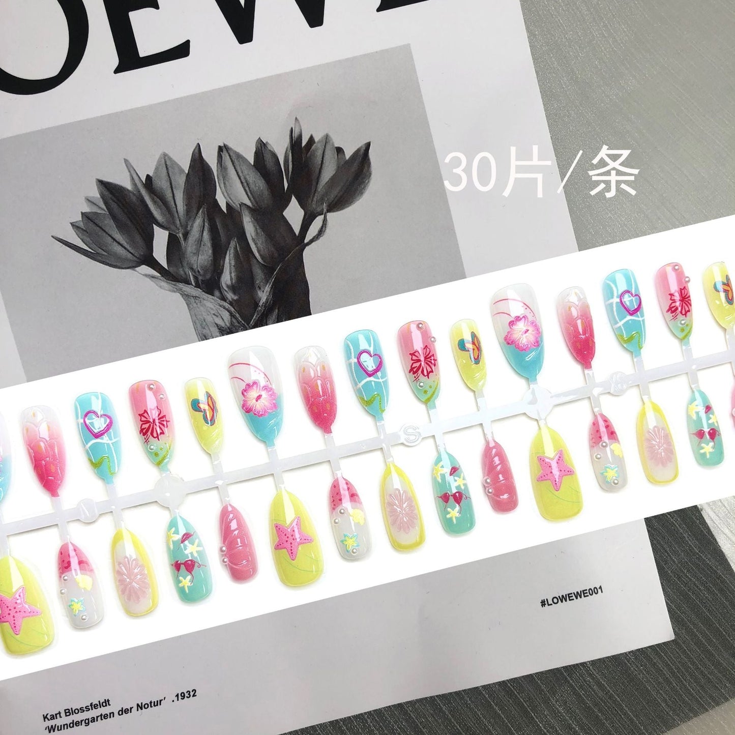 Tropical Flower Stiletto Press-On Nails – Fun Glue-on Acrylic Nails
