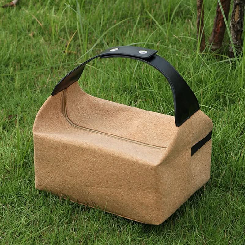 Wood Grain Leather Multipurpose Storage Bag