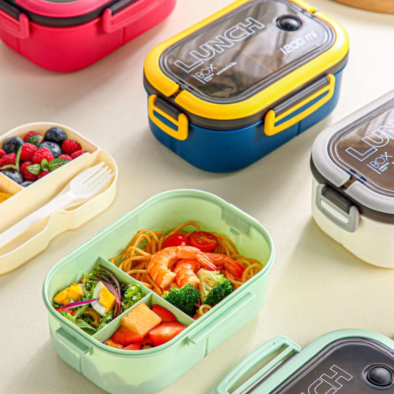 1200ml Microwave-Safe Salad Single Layer Lunch Box – For Students & Office Workers