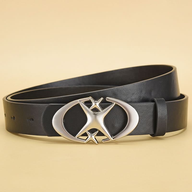 Men’s Star Buckle Leather Belt – Retro Gothic Style