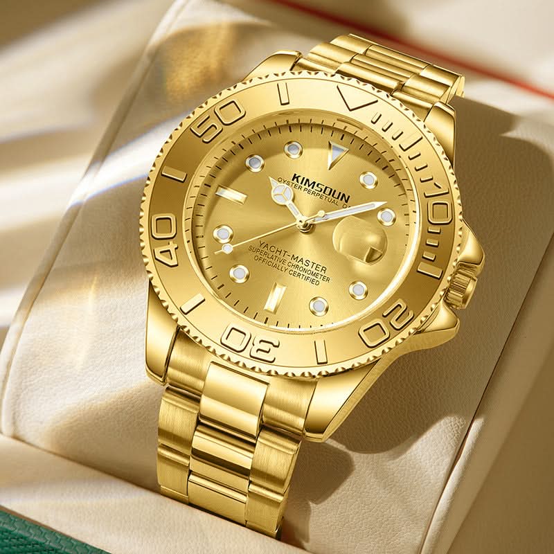 Men’s Luxury Yacht Watch – Stainless Steel Strap, Luminous Dial