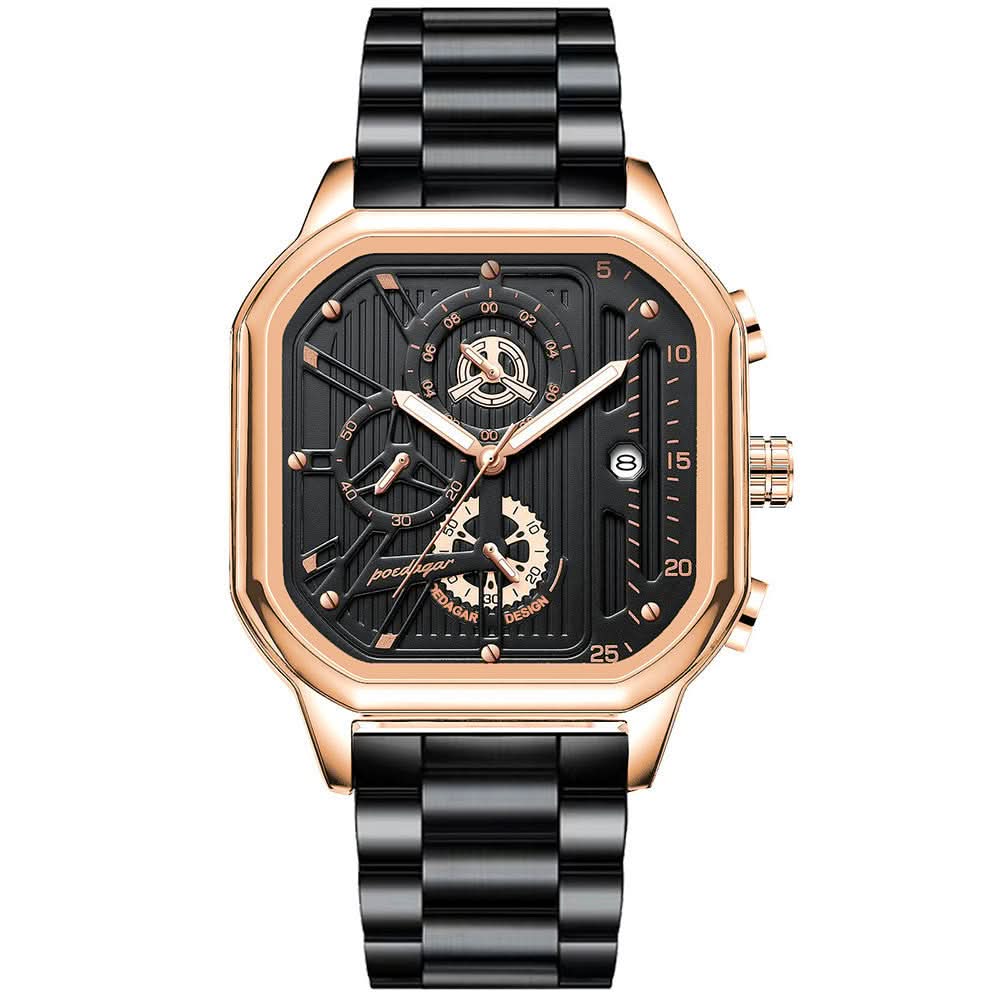 Men’s Trendy Quartz Chronograph Watch – Stainless Steel, Luminous Dial