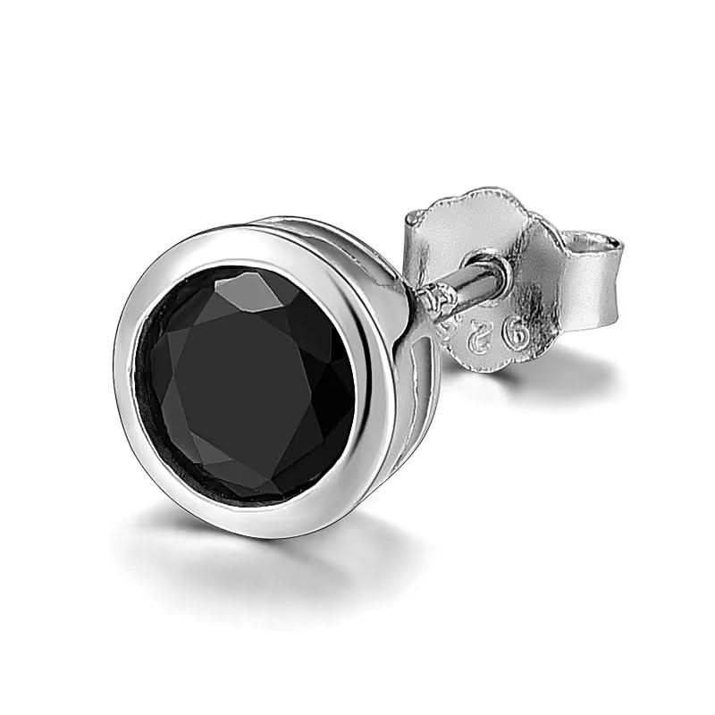 Modern Unisex Agate Earrings – Round Geometric Studs