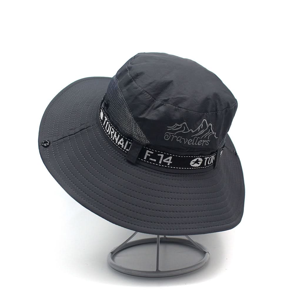 Mesh-Stitched Bucket Hat – Unisex Breathable Wide Brim Sun Hat