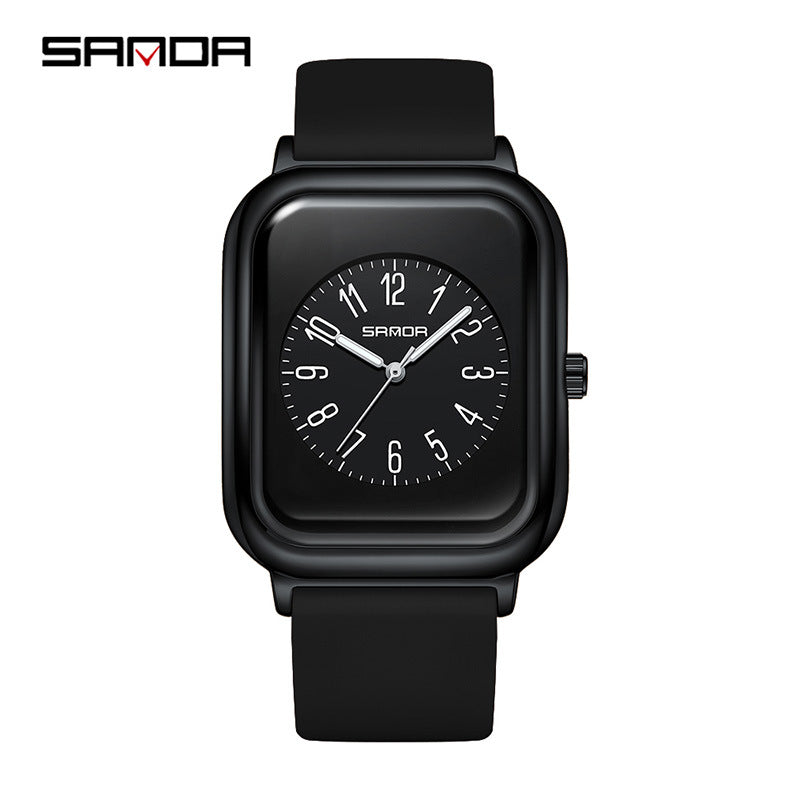 SANDA Unisex Silicone Quartz Watch – Waterproof Digital Fashion Casual Timepiece