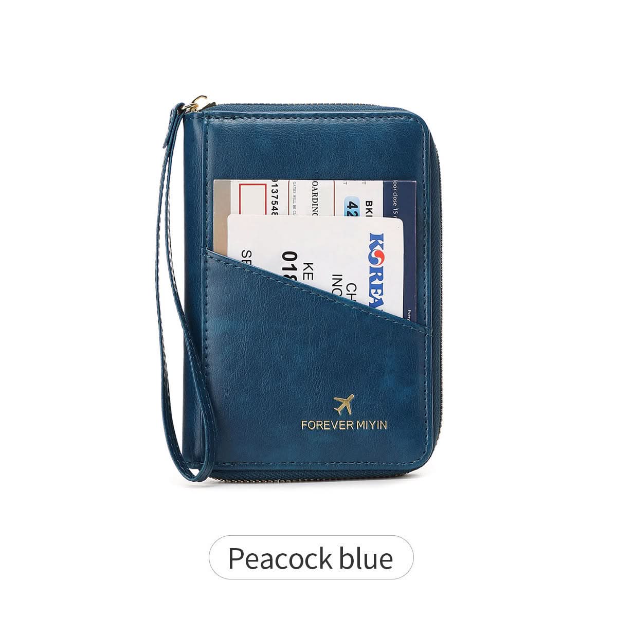 RFID Blocking Travel Passport Holder – Compact Zippered Wallet