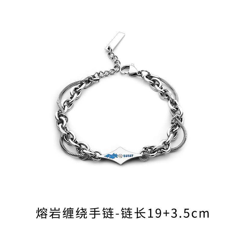 Men’s Titanium Steel Double-Layer Chain Bracelet – Hip-Hop