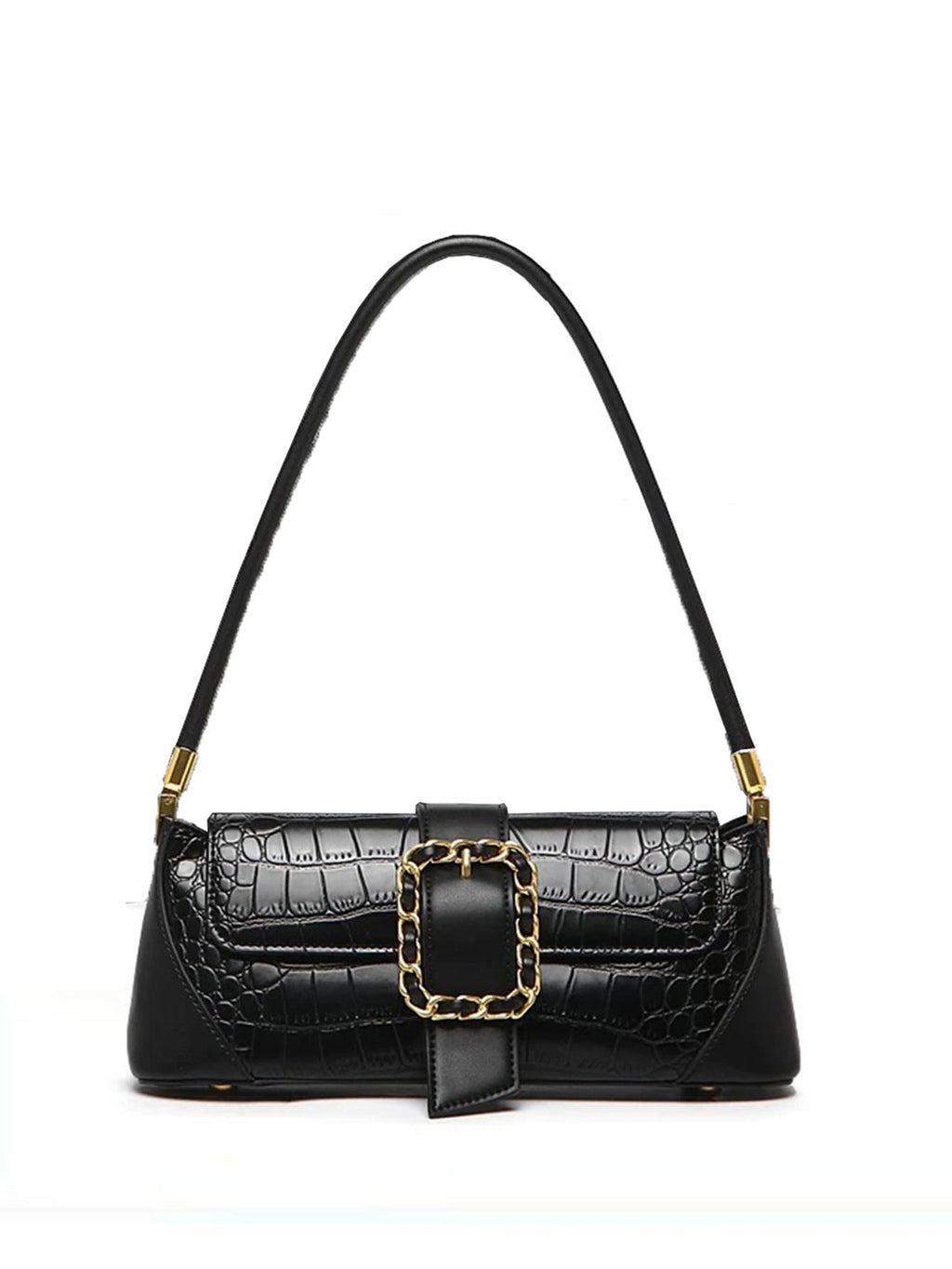 Vintage Horse & Carriage Pattern Shoulder Bag – PU Underarm Handbag for Women