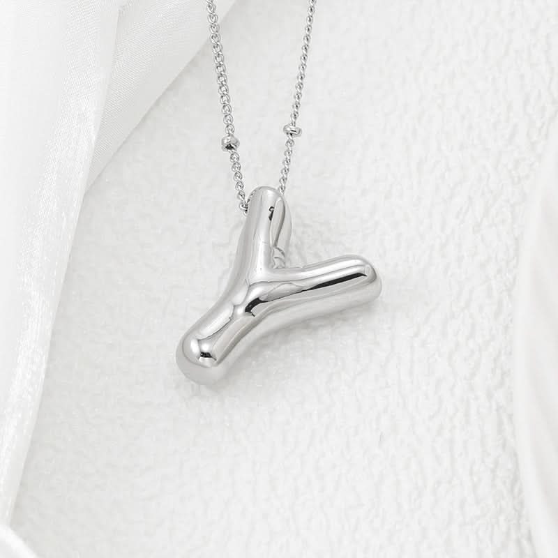 Silver-Plated Alphabet Pendant Necklace – Hip-Hop Style