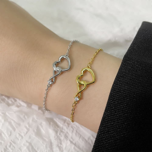 1 pc. Diamond-Studded Heart-Shaped Infinite Love Bracelet