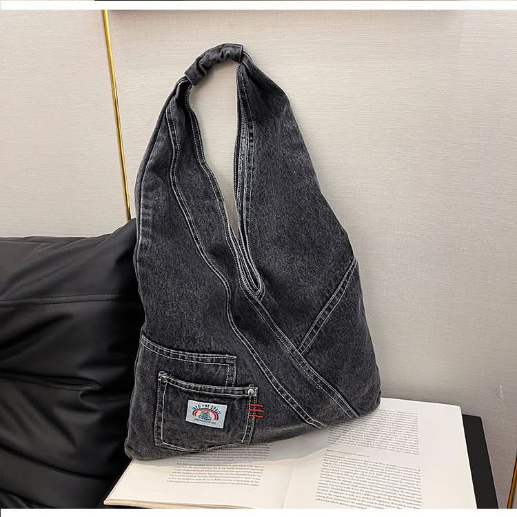 Retro Canvas Denim Shoulder Bag – Large-Capacity Street Style Bag for Women & Students